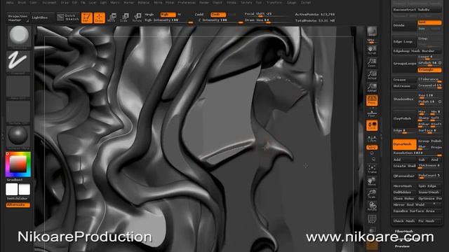 Anatomy of the head and a concept-sketch of cinematic character (Zbrush 4) смотреть онлайн