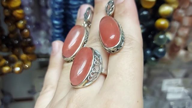 Натуральные камни - комплекты в посеребрении смотреть онлайн