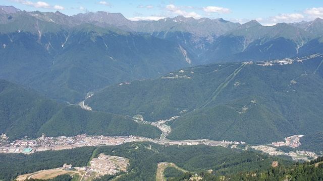 Красная Поляна, вид с вершины Поляна 2200 смотреть онлайн