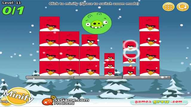 Angry Birds Kick Out Green Pigs - TINY ROUND PIGS FORCE OUT TWO HUGE SQUARE BIRDS! смотреть онлайн