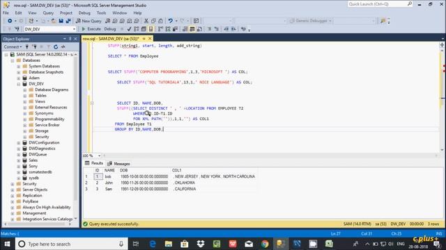 SQL Server STUFF() Function Explain in Hindi смотреть онлайн