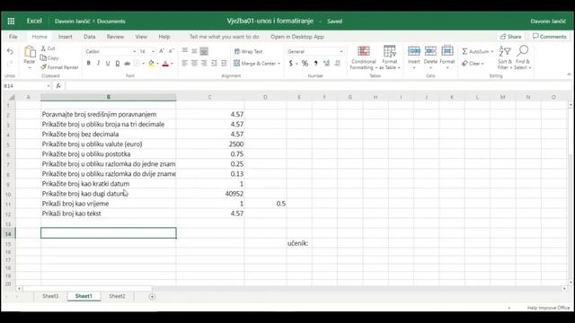7. razred - Excel, unos podataka i formatiranje смотреть онлайн