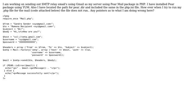SMTP implementation on EC2 using Pear Mail package (PHP) смотреть онлайн