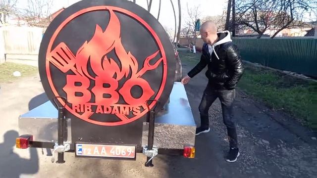 мангал прицеп мангал смокер на колесах bbq трейлер