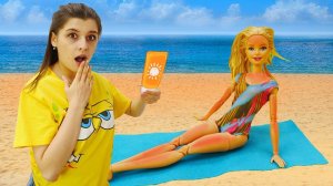 Ой, Барби сгорела на пляже - Ох уж эти куклы - Видео для девочек с историями про кукол Барби