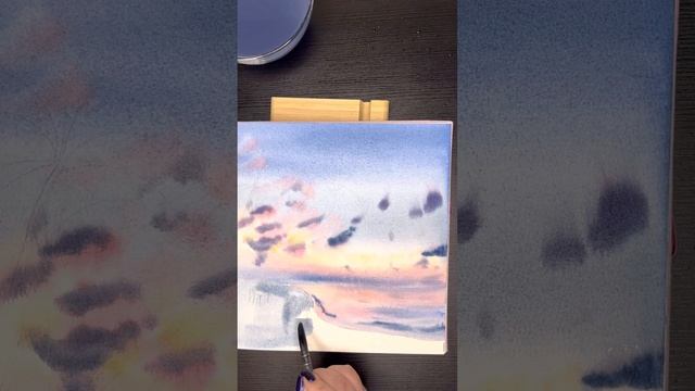 Мастер-класс рисования пейзажа с пальмами Мальдивы. Рисую акварелью на хлопковой бумаге смотреть онлайн