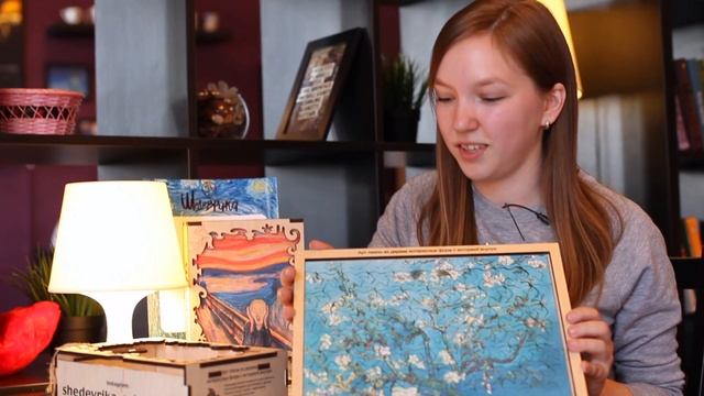 Цветущие ветки миндаля - Картина Винсент ван Гог в авторских двухсторонних пазлах Шедеврика обзор смотреть онлайн