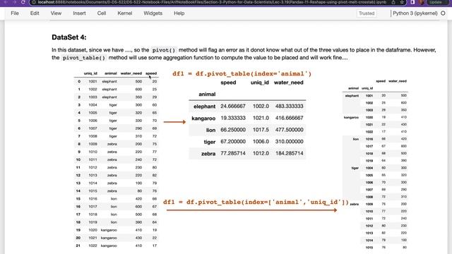 Lec-3.19 Pandas-11 Reshaping Dataframes using pivot melt and crosstab (Arif Butt @ Data Science) смотреть онлайн