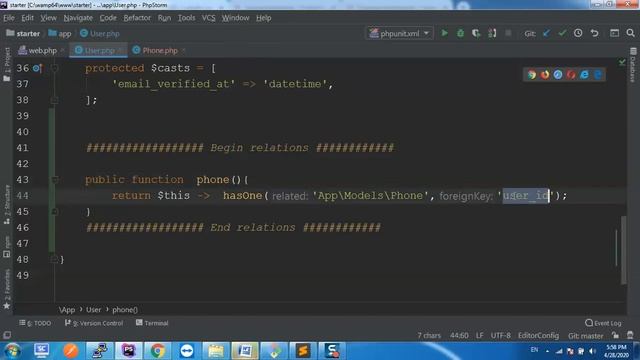 Laravel Complete Tutorial #075 -laravel One To One Relationship and With method- علاقة one to one смотреть онлайн