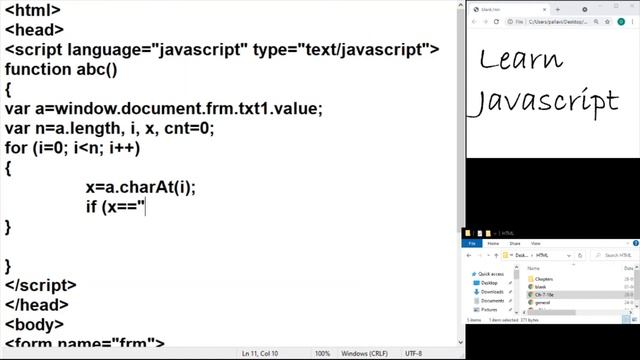 Learn Javascript: Working with String Object - No spaces : for Looping смотреть онлайн