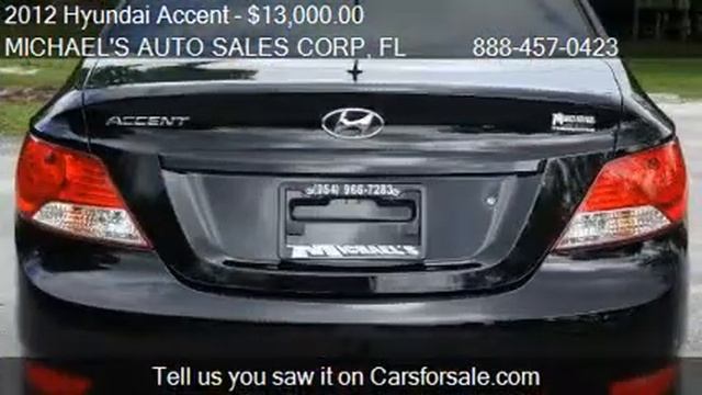 2012 Hyundai Accent GLS 4-Door - for sale in Hollywood, FL 3 смотреть онлайн