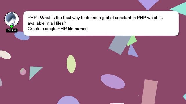 PHP : What is the best way to define a global constant in PHP which is available in all files? смотреть онлайн