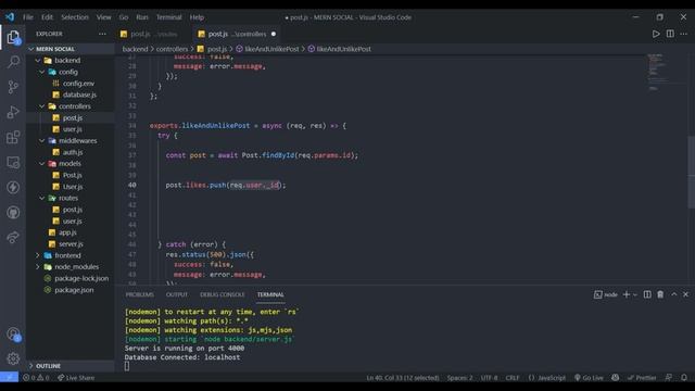 MERN STACK SOCIAL MEDIA APP BACKEND | PART 1 смотреть онлайн