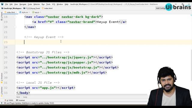 31. DOM Keyup Event in JavaScript | javascript tutorial | UiBrains | NAVEEN SAGGAM смотреть онлайн