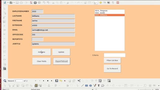 Export to Excel or Calc from LibreOffice Base Push Button смотреть онлайн