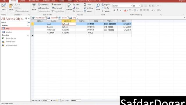 SQL with Microsoft Access 2016 | Update Record using SQL Query | Update Record - 04 смотреть онлайн