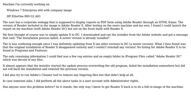Adobe Reader DC Update - Newer Version already installed смотреть онлайн
