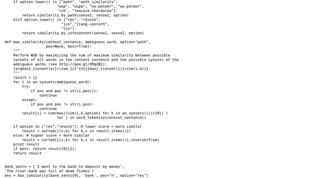 Optimizing max similarity for WSD in Python смотреть онлайн