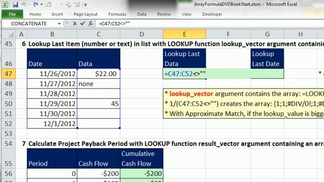 Ctrl + Shift + Enter: Excel Array Formulas 10: LOOKUP Function: Array Operations wOut CtrlShiftEnte