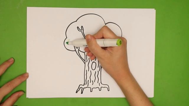 Как нарисовать простое мультяшное дерево маркерами. Рисование шаг за шагом смотреть онлайн