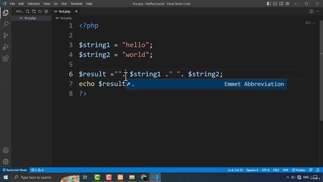 String Operator In PHP Explained - Lecture 26 | The Complete PHP course for beginners 2023 смотреть онлайн