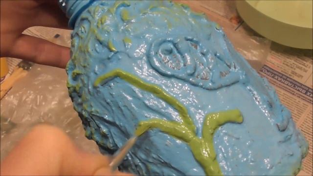 Decor Of Liquid Soap Bottle Cement/ Декор флакона  для жидкого мыла цементом