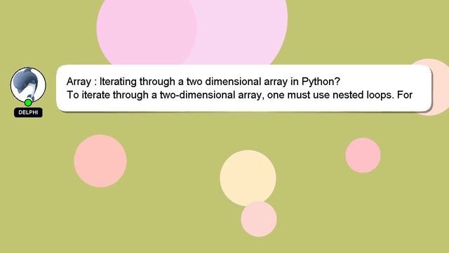 Array : Iterating through a two dimensional array in Python? смотреть онлайн