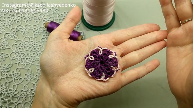 МК БРОШЬ "ЦВЕТУЩАЯ СЛИВА" ФРИВОЛИТЕ/АНКАРС/TATTING. Full HD смотреть онлайн