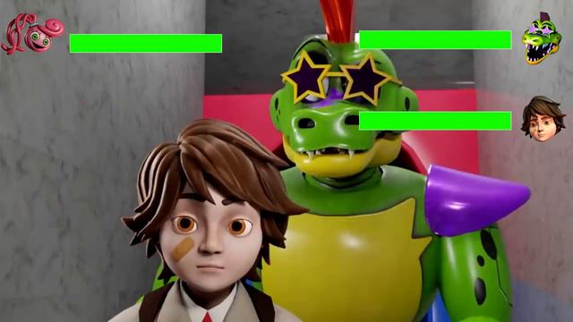 Mommy Long Legs VS FNaF Gregory WITH Healthbars