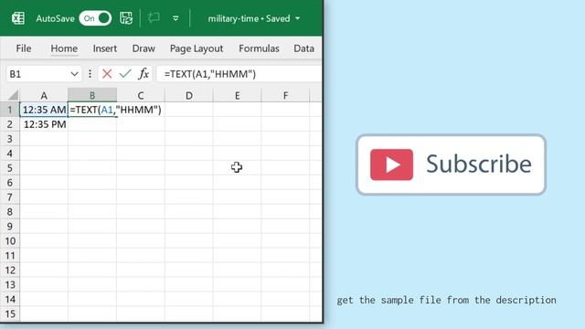 Military Time Format / Quick Formula / Microsoft Excel смотреть онлайн