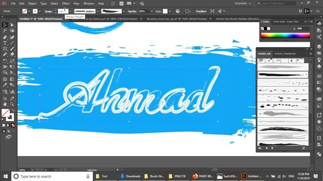 WATERCOLOR LOGO-watercolor brushes- adobe illustrator смотреть онлайн