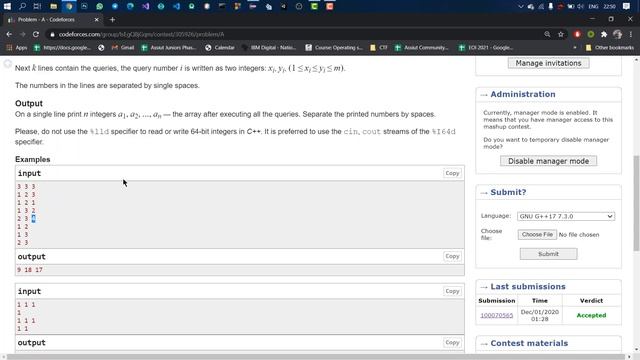 Contest #1 Problem (A) Greg and Array смотреть онлайн