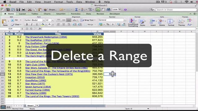 Delete Data From A Range In Microsoft Excel: Excel MOOC