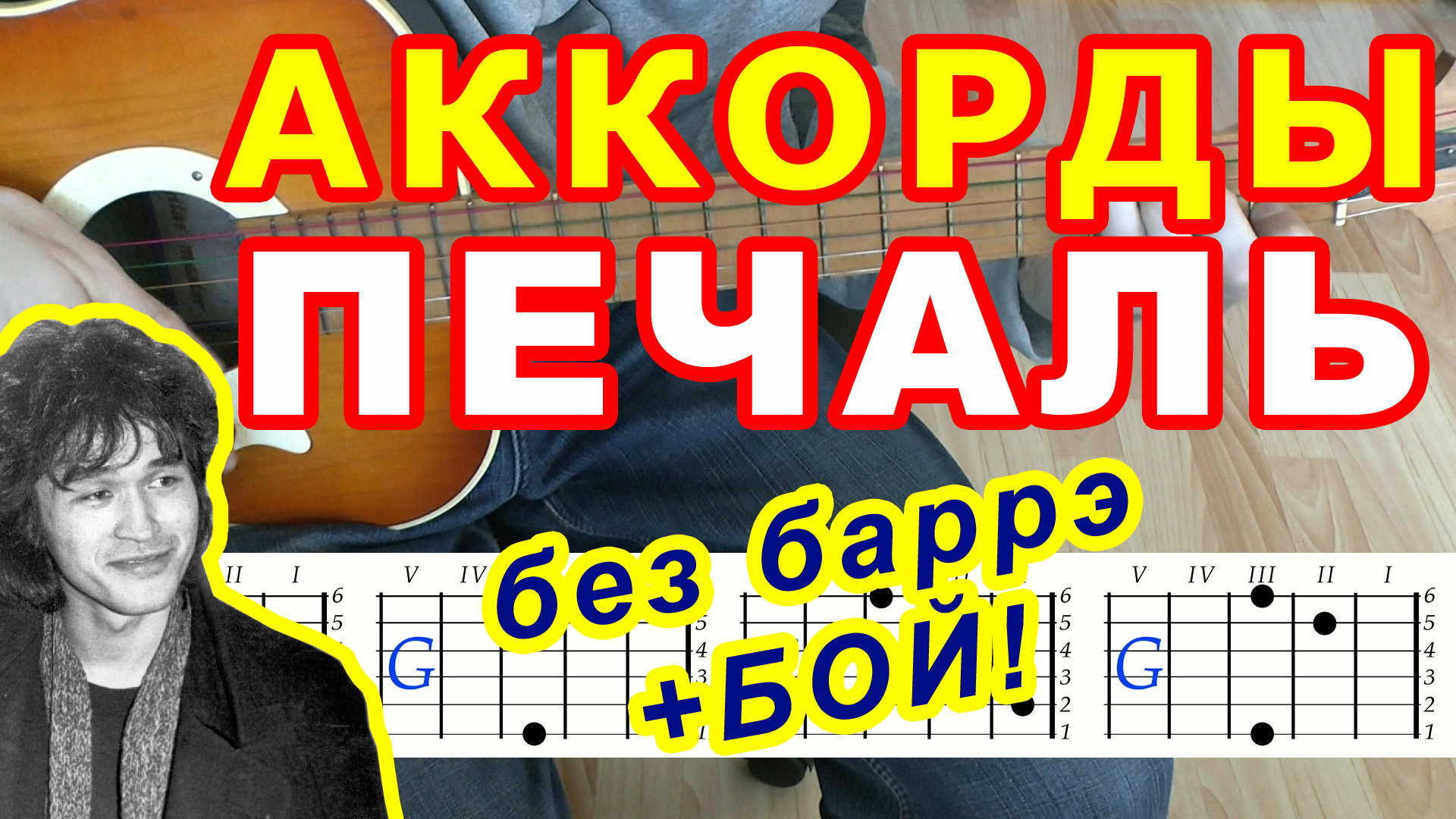 Печаль Аккорды ? Виктор Цой группа Кино ♪ Разбор песни на гитаре ♫ Гитарный бой для начинающих смотреть онлайн