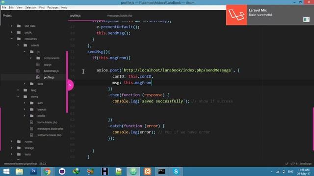 #4 Private Chat System | Pass Messages and Conversation ID | Social networking site in laravel 5.4 смотреть онлайн