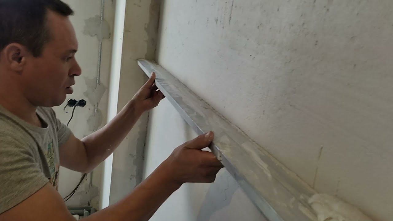 Штукатурка стен Как выставить маяки стена 18 м.2 за 30 мин. смотреть онлайн