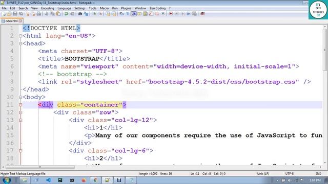 Bootstrap Tutorial for Beginners смотреть онлайн