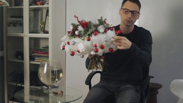 Зимний букет на крутом каркасе. смотреть онлайн