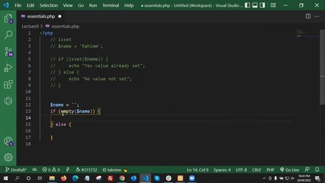 Laravel Live Class Day 9 Part 1 || PHP isset() empty() die() || SoroBindu смотреть онлайн