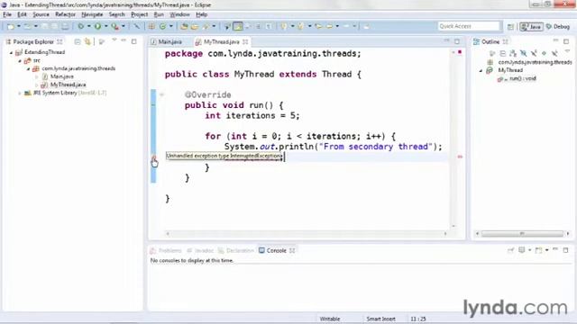 java tutorial Extending the Thread Class смотреть онлайн