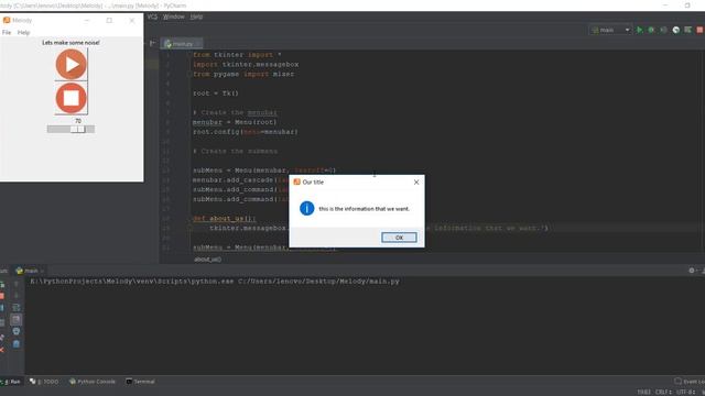 Python GUI with Tkinter - Messagebox + Executing commands in Menubar - 9/30 смотреть онлайн