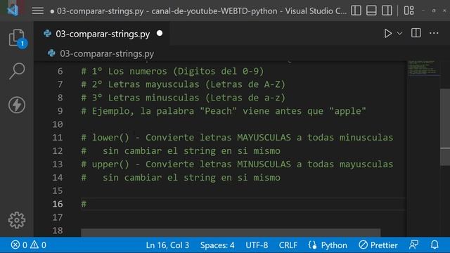 Comparar strings en Python | Operadores relacionales | upper() en Python - lower() en Python смотреть онлайн