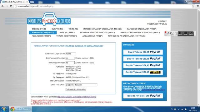 *FREE* Honda & Acura (PCM, 1st Pass, 2nd Pass And HIM Unlock) Access Codes By VIN For HDS