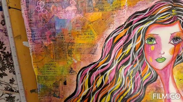 ARTJOURNAL/MIXED MEDIA HIGH CONTRAST GIRLS & GRAFFITIBACKGROUND USING JANE DAVENPORTWATERCOLORS PT4 смотреть онлайн