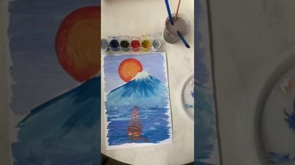 Мастеркласс по рисованию Сакура и гора от Art Fox school