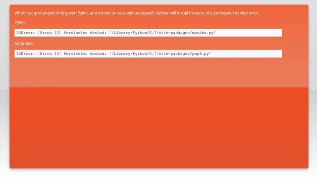 Permission denied when installing Pylint on VSCode смотреть онлайн