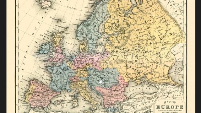 Карта Европы 1869 года смотреть онлайн