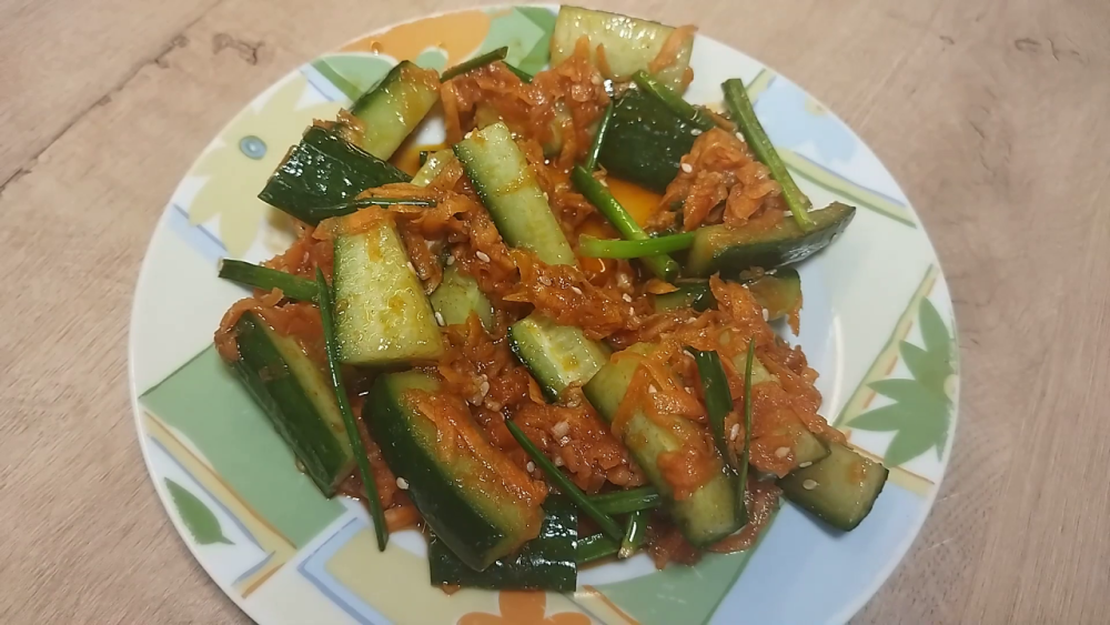 Острый салат "Пламенный огурец". Продолжаем развивать корейский стиль в кулинарии смотреть онлайн