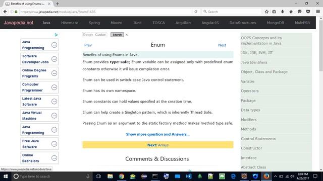 Benefits of using Enums in Java.
| javapedia.net смотреть онлайн