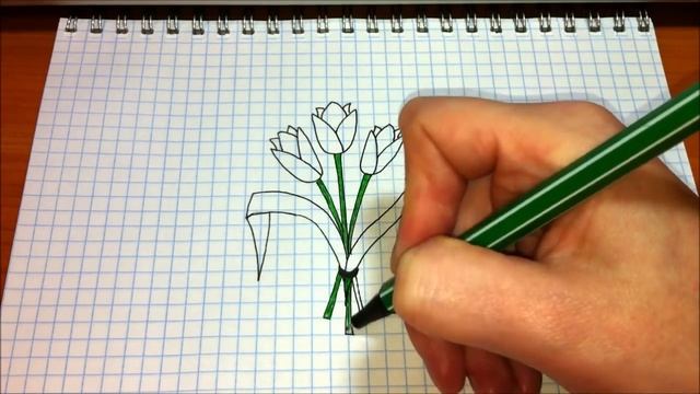 Простые рисунки #181 Как просто нарисовать тюльпаны ✿✿✿ смотреть онлайн